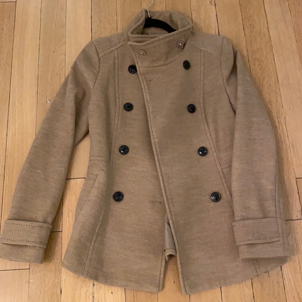 Beige pea coat worn once